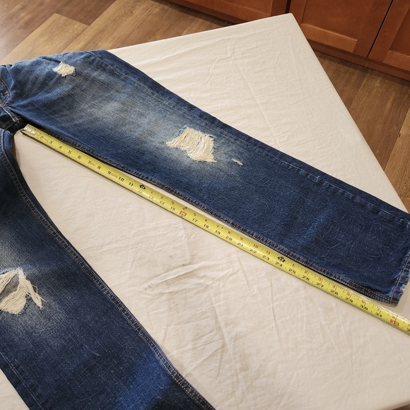 Levis 511 Ripped Straight Leg Jeans Mens Size 33 W 34 L - Picture 11 of 12